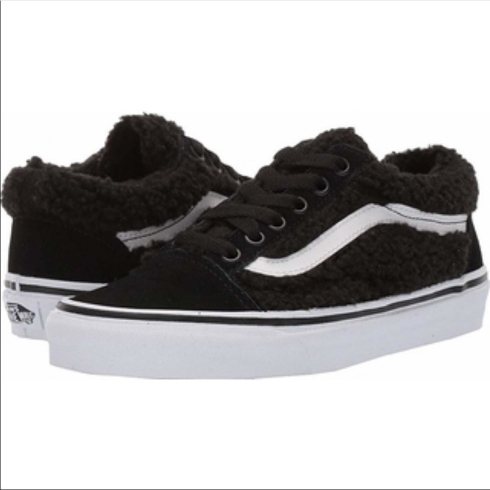 Vans old skool synthetic faux fur sneaker